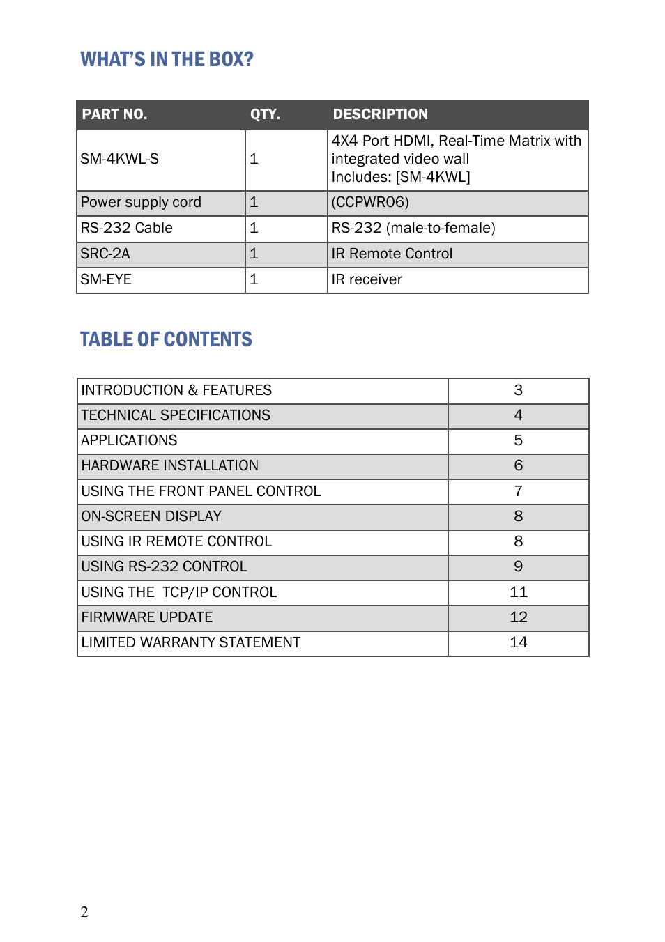 Smart Avi 4K-Wall User Manual | Page 2 / 16