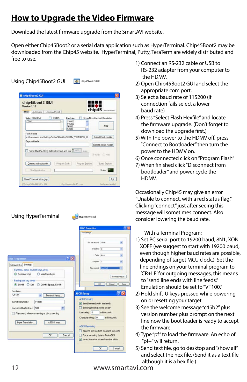 How to upgrade the video firmware | Smart Avi HDMV Multiviewer User Manual | Page 12 / 16