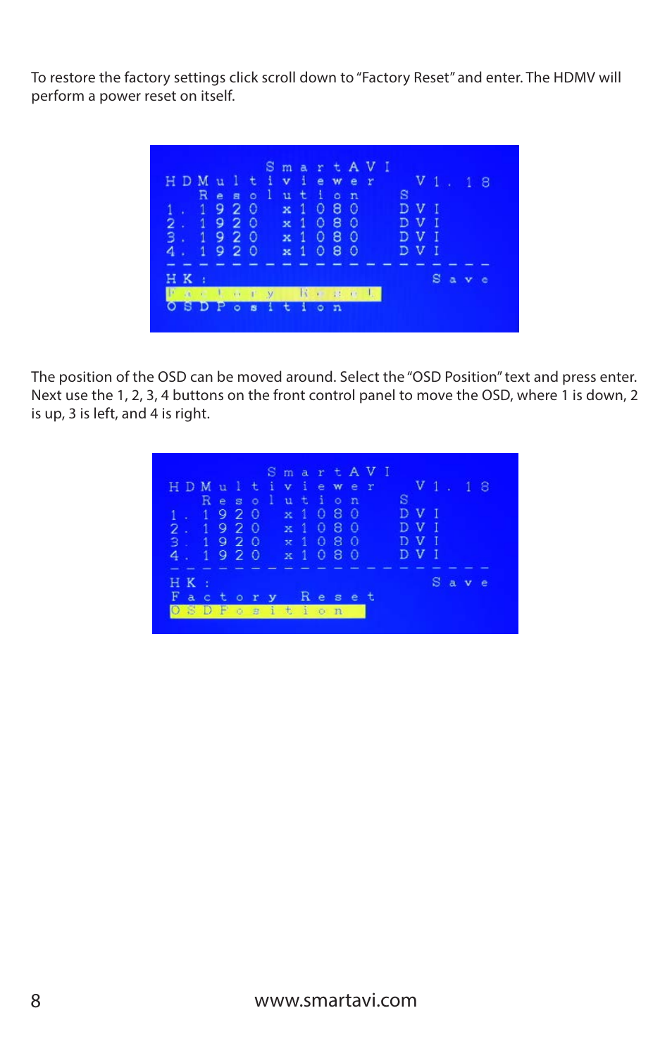 Smart Avi HDMV Multiviewer User Manual | Page 8 / 16