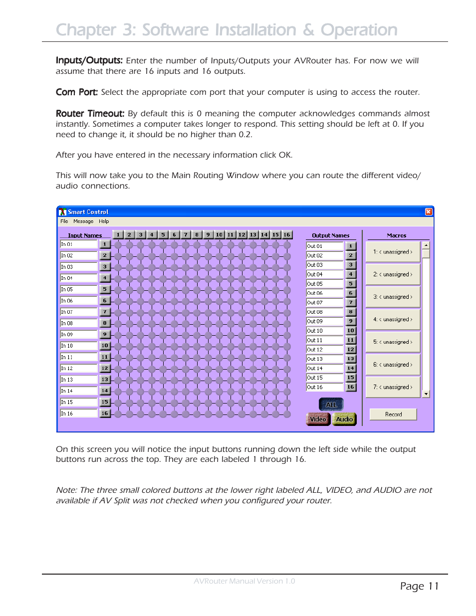 Chapter 3: software installation & operation | Smart Avi AVRouter User Manual | Page 11 / 26