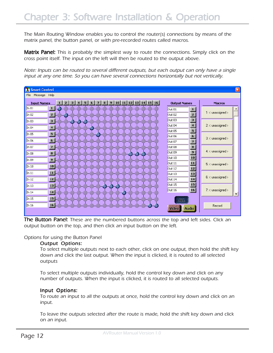 Chapter 3: software installation & operation | Smart Avi AVRouter User Manual | Page 12 / 26