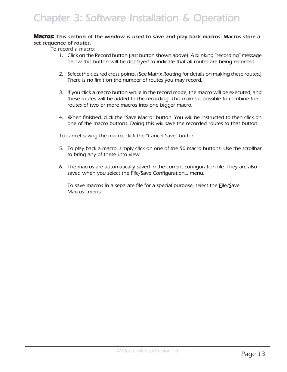 Chapter 3: software installation & operation | Smart Avi AVRouter User Manual | Page 13 / 26