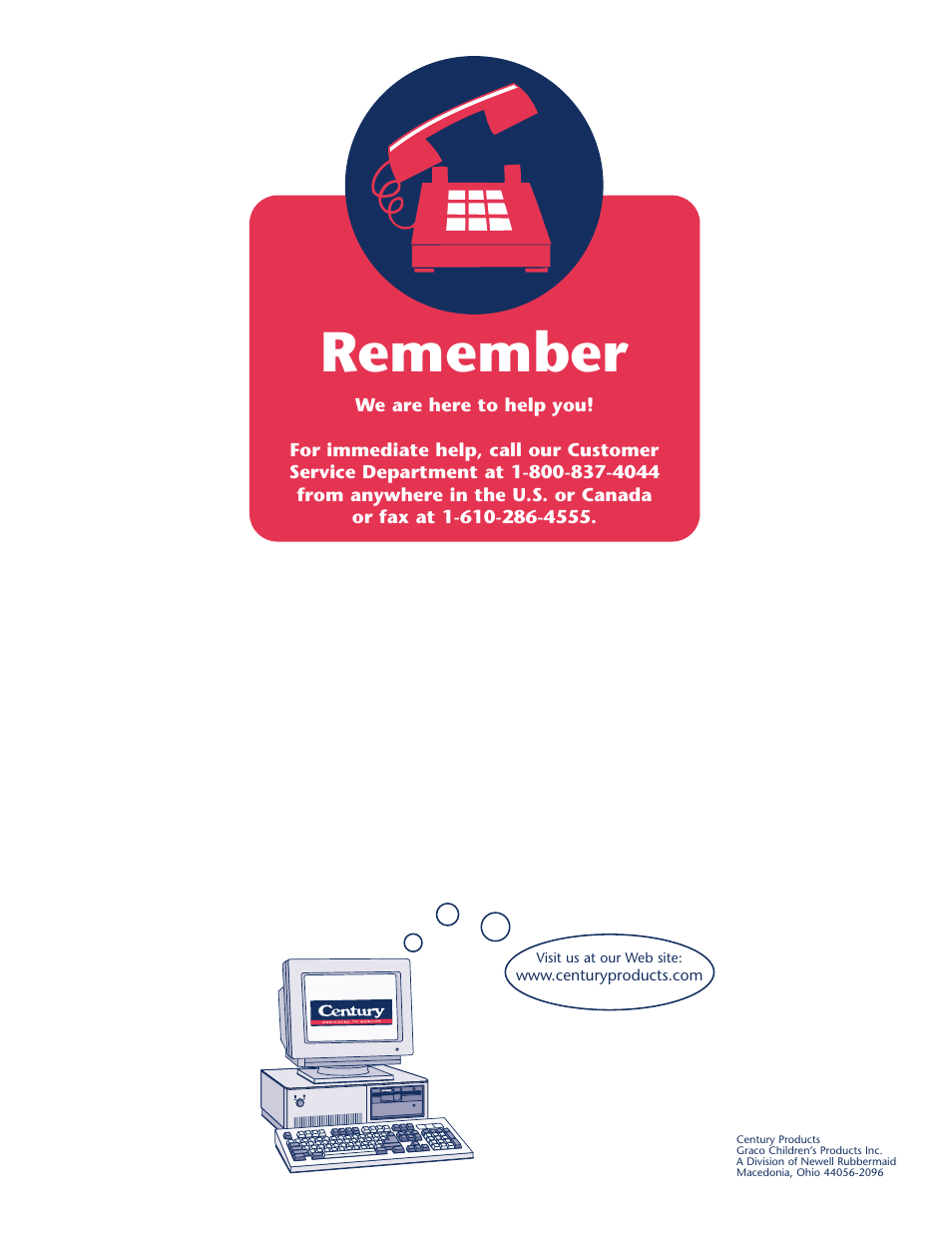 Remember | Century PM-1763AA User Manual | Page 12 / 12