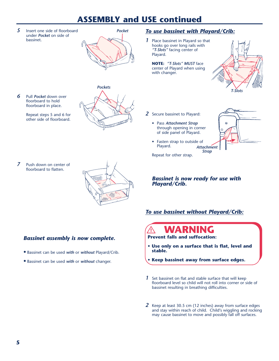Warning, Assembly and use continued | Century PM-1763AA User Manual | Page 6 / 12