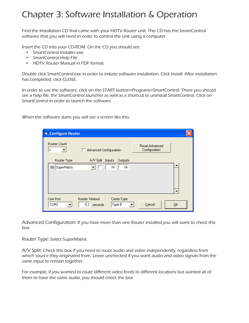 Chapter 3: software installation & operation | Smart Avi HDTV Router User Manual | Page 10 / 23