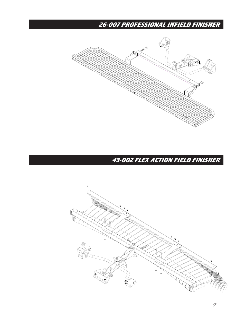 007 professional infield finisher, 002 flex action field finisher | Smithco Diesel Super Rake 17-001 Maintenance Manual User Manual | Page 29 / 33