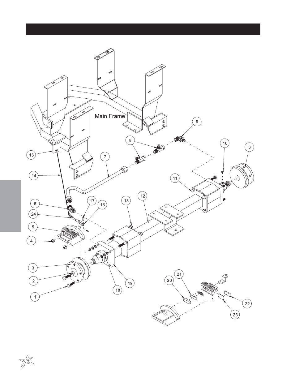 Rear axle drawing | Smithco Diesel Super Rake 17-001-B (sn 2564 – 2620) Parts & Service Manual User Manual | Page 34 / 108