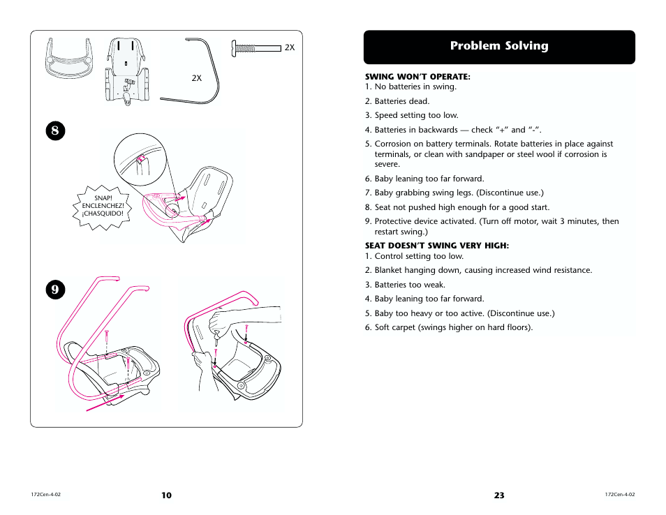 Problem solving | Century Model 1470 User Manual | Page 23 / 32