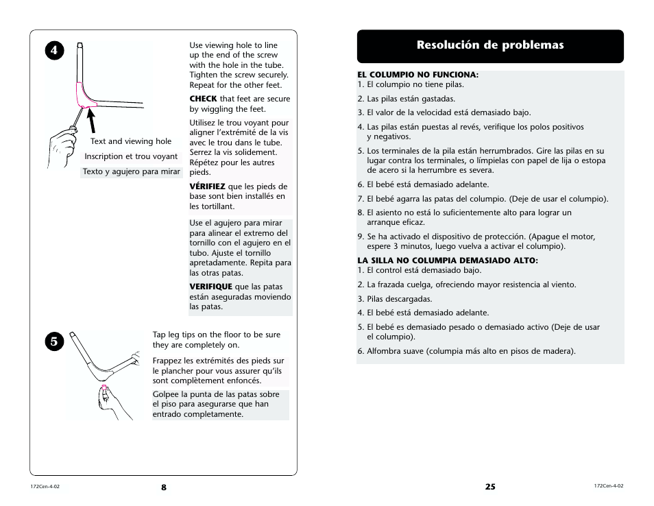 Resolución de problemas | Century Model 1470 User Manual | Page 25 / 32
