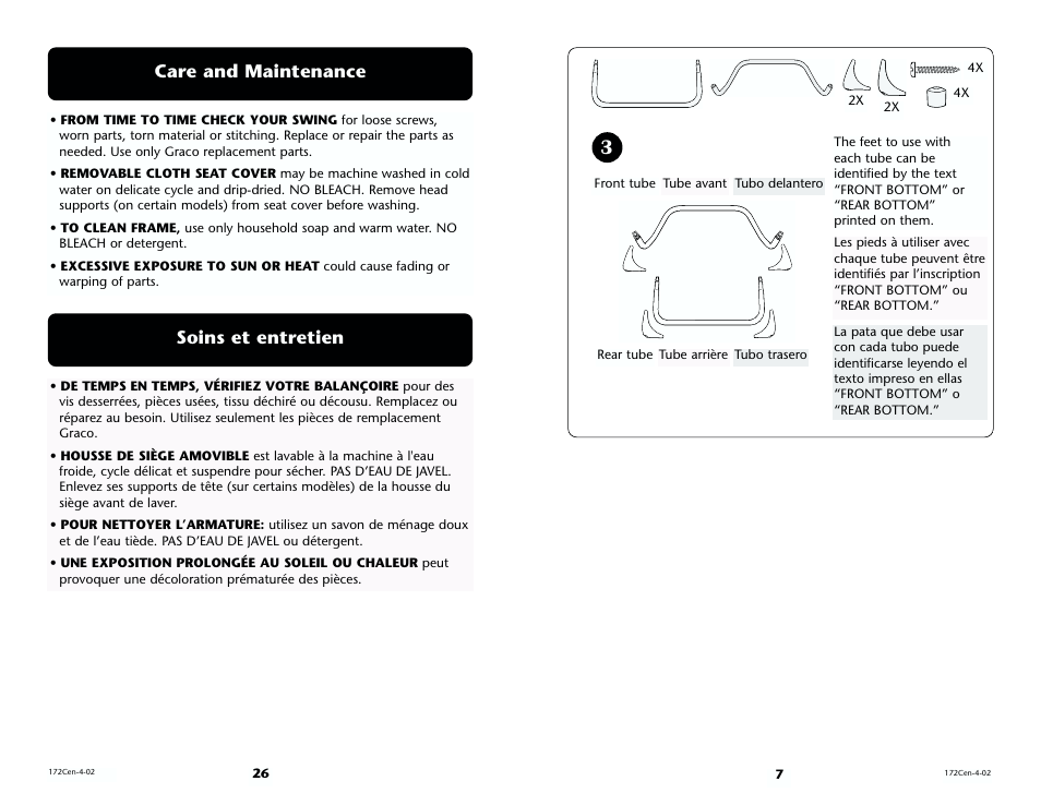 Care and maintenance, Soins et entretien | Century Model 1470 User Manual | Page 26 / 32