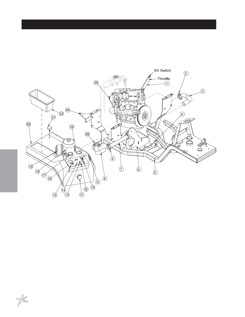 Right fender and engine drawing | Smithco Diesel Super Rake 17-001-D (sn 2702 – 2721) Parts & Service Manual User Manual | Page 26 / 110