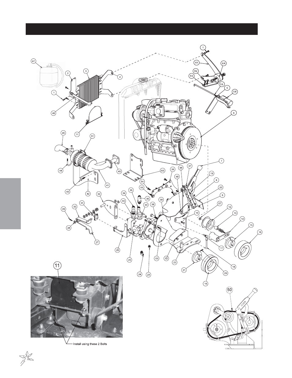 Engine and pump drawing | Smithco Diesel Super Rake 17-001-D (sn 2702 – 2721) Parts & Service Manual User Manual | Page 32 / 110