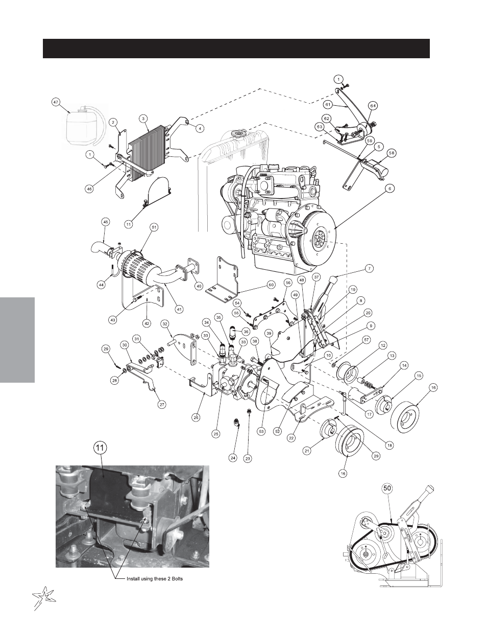 Engine and pump drawing | Smithco Diesel Super Rake 17-001-D (sn 2702 – 2721) Parts & Service Manual User Manual | Page 34 / 110