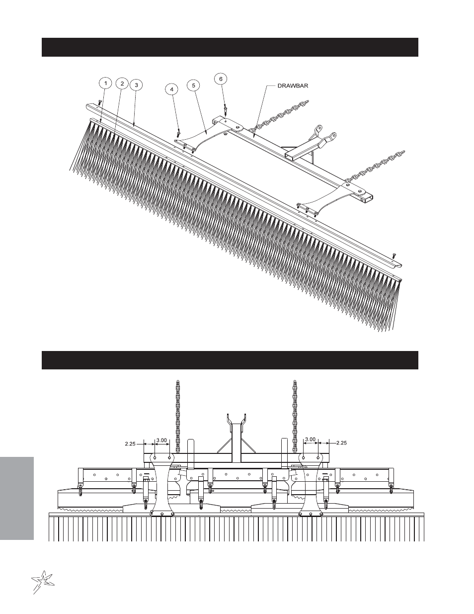 684 sand rake brush kit drawing, Hole location | Smithco Diesel Super Rake 17-001 Accessories Manual User Manual | Page 79 / 112