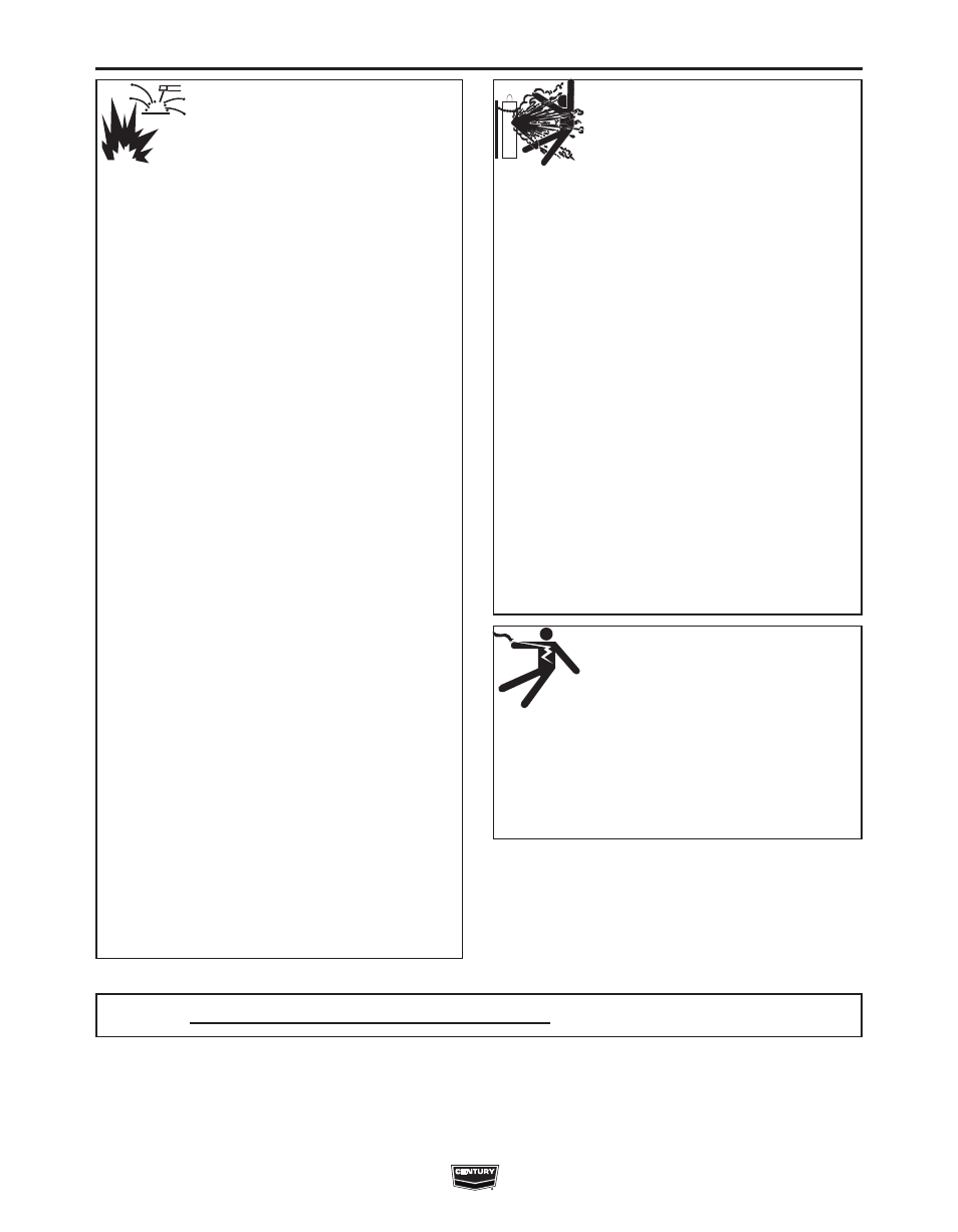 Safety, For electrically powered equipment, Cylinder may explode if damaged | Century INVERTER ARC IM10008 User Manual | Page 4 / 28