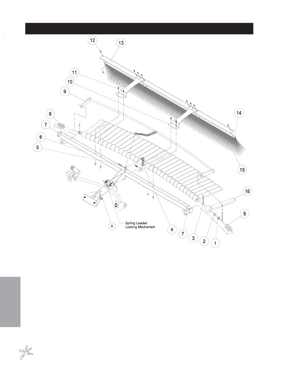 002q flex action field finisher, Brush drawing | Smithco Sand Star I 45-001 Parts & Service Manual User Manual | Page 127 / 160