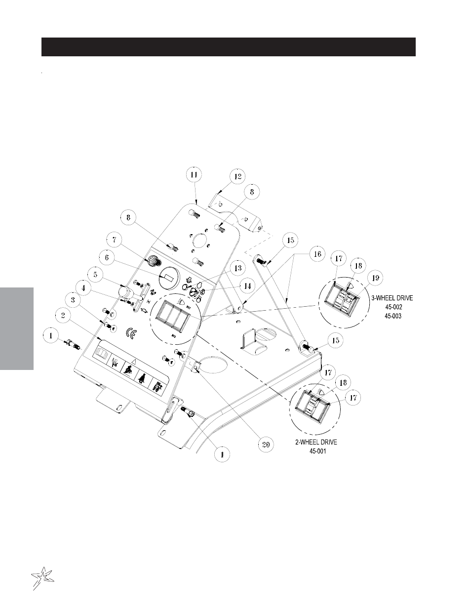 Dashboard drawing | Smithco Sand Star I 45-001 Parts & Service Manual User Manual | Page 34 / 160