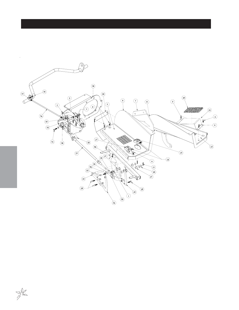 Foot pedal linkage drawing | Smithco Sand Star I 45-001 Parts & Service Manual User Manual | Page 36 / 160