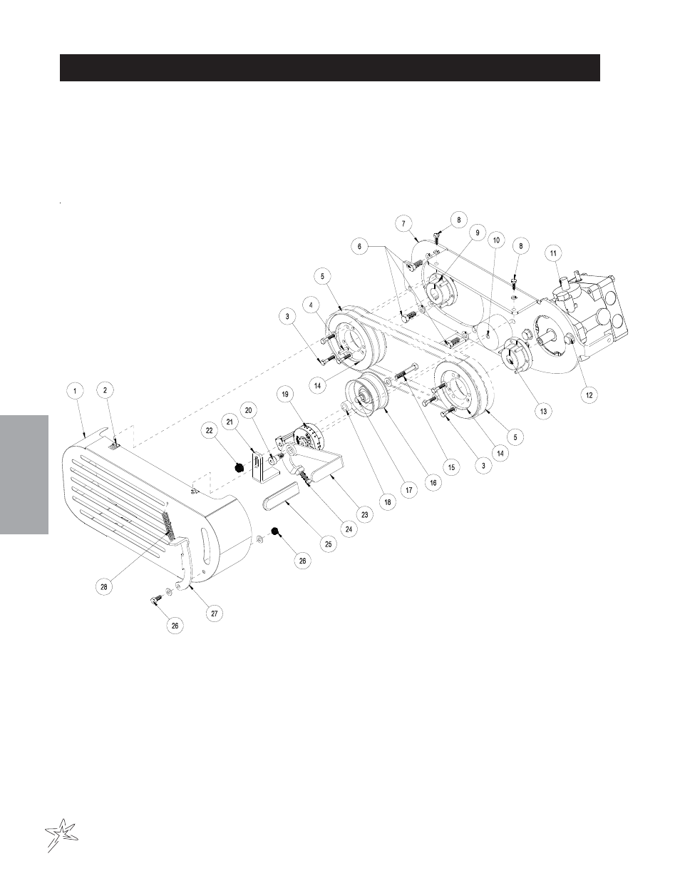 Belts and pulleys drawing | Smithco Sand Star I 45-001 Parts & Service Manual User Manual | Page 42 / 160