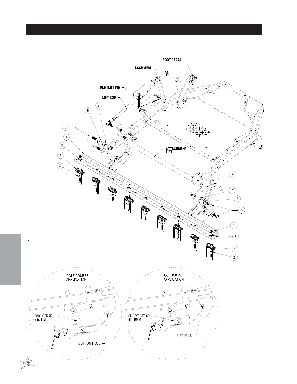 505 spring tine scarifier drawing | Smithco Sand Star Zee (ZTR) 45-500-A Parts & Service Manual User Manual | Page 54 / 67