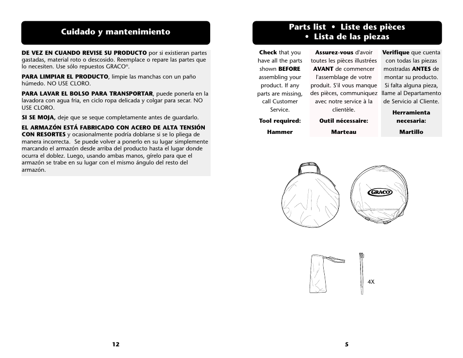 Cuidado y mantenimiento | Graco ISPP016AB User Manual | Page 5 / 16