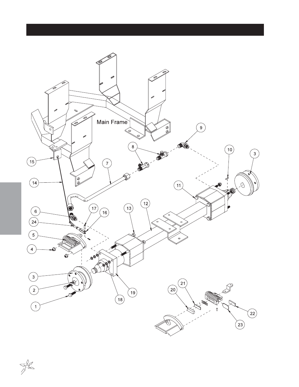 Rear axle drawing | Smithco Super Rake 13-55х (sn 6201 – 6279/1080 – 1120) Parts & Service Manual User Manual | Page 44 / 124