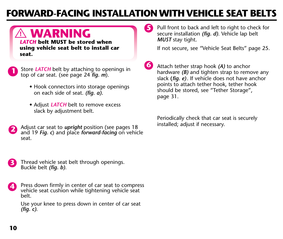 Warning | Century 44164 User Manual | Page 12 / 40