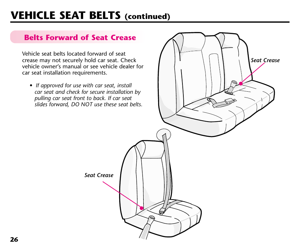 Vehicle seat belts | Century 44164 User Manual | Page 28 / 40