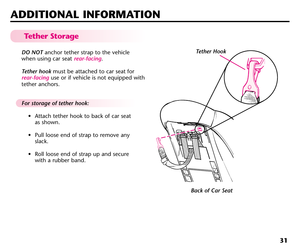 Additional information, Tether storage | Century 44164 User Manual | Page 33 / 40