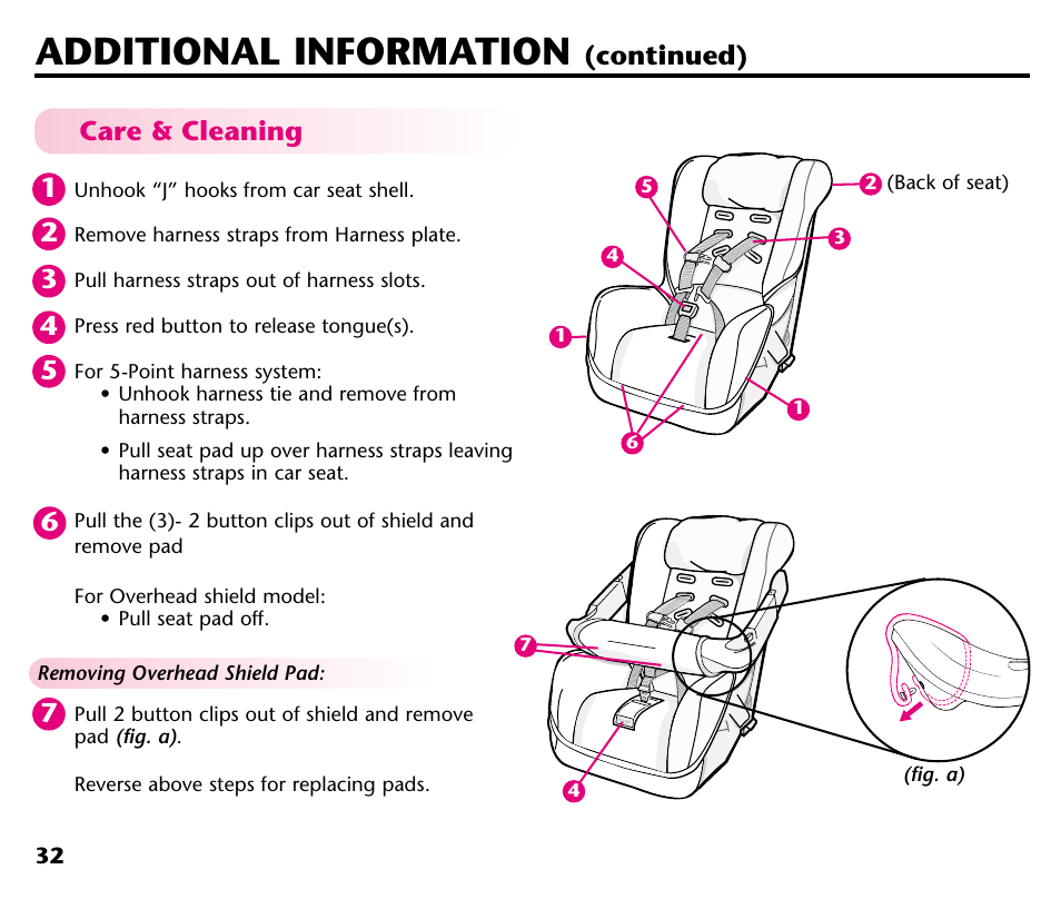 Additional information, Care & cleaning, Continued) | Century 44164 User Manual | Page 34 / 40