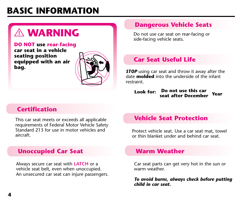 Warning, Basic information | Century 44164 User Manual | Page 6 / 40