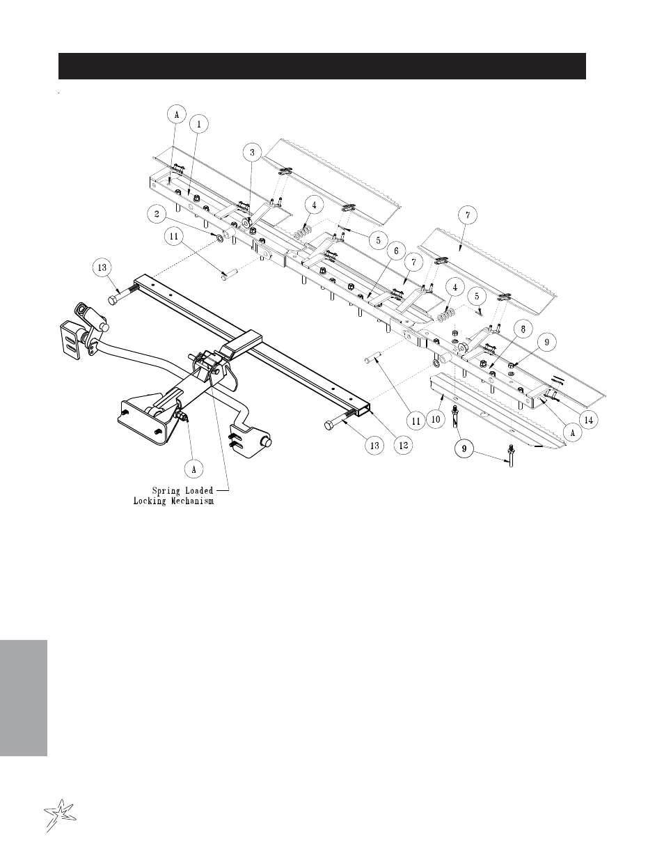 438q rake assembly with finishing blades drawing | Smithco Super Star LE 42-400-A (sn 400356 – Current) Parts & Service Manual User Manual | Page 128 / 169