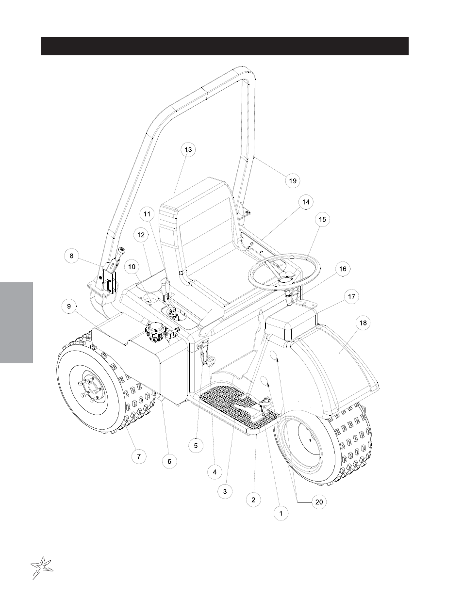 Main frame drawing | Smithco Super Star LE 42-400-A (sn 400356 – Current) Parts & Service Manual User Manual | Page 18 / 169
