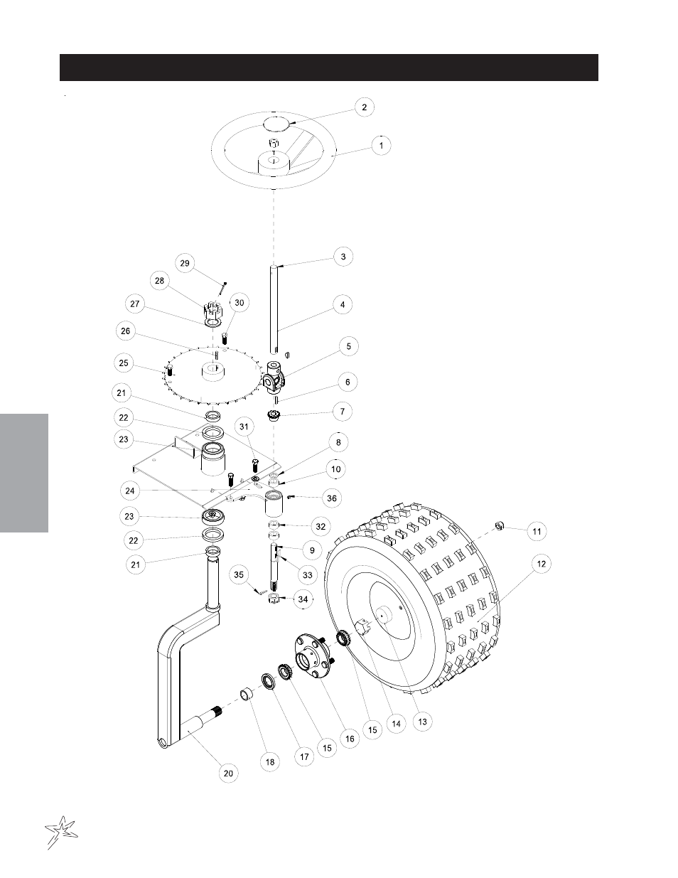 2 wheel drive front fork drawing | Smithco Super Star LE 42-400-A (sn 400356 – Current) Parts & Service Manual User Manual | Page 22 / 169