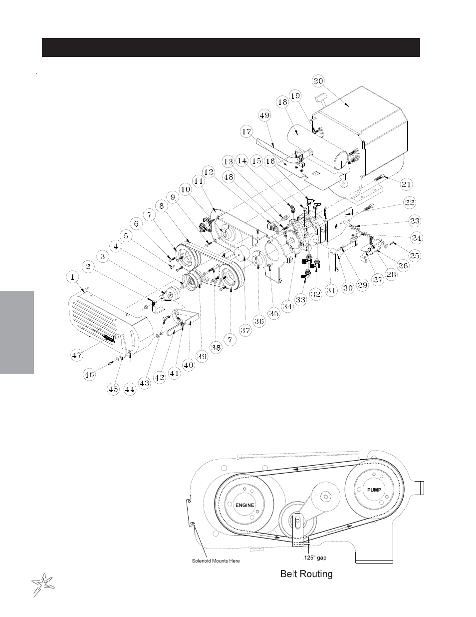 Pump and engine drawing | Smithco Super Star LE 42-400-A (sn 400356 – Current) Parts & Service Manual User Manual | Page 30 / 169