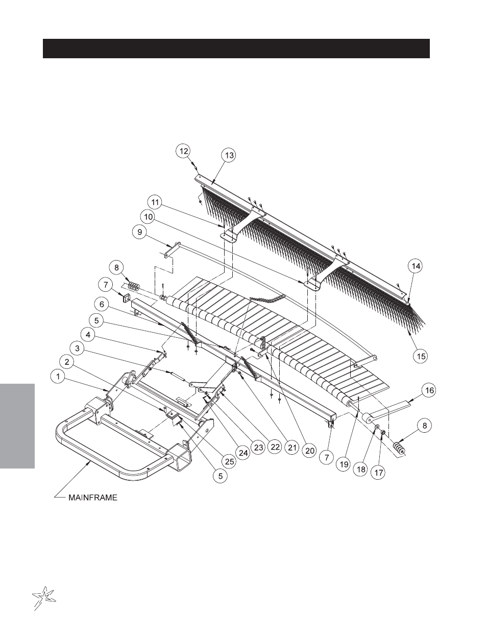 002 flex action field finisher, Brush drawing | Smithco Super Star 42-00x (sn 4602 – 4660/12588 – 12627) Parts & Service Manual User Manual | Page 106 / 128