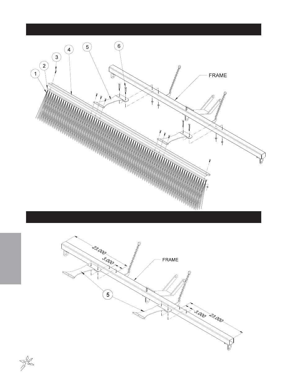 043 finishing brush kit drawing hole location | Smithco Super Star 42-00x (sn 4602 – 4660/12588 – 12627) Parts & Service Manual User Manual | Page 114 / 128