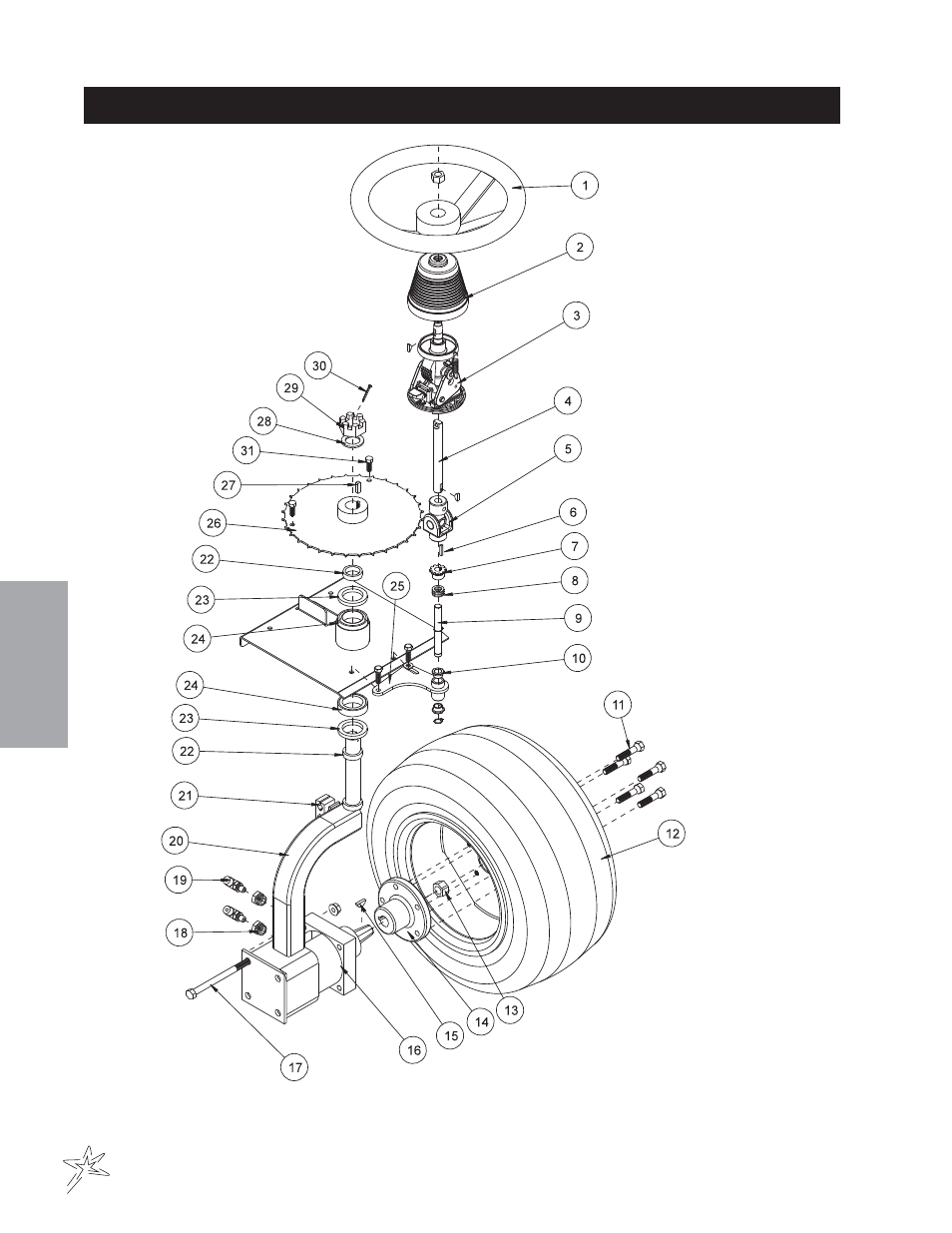 3 wheel drive front fork drawing | Smithco Super Star 42-00x (sn 4602 – 4660/12588 – 12627) Parts & Service Manual User Manual | Page 22 / 128