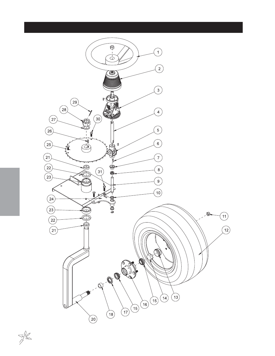 2 wheel drive front fork drawing | Smithco Super Star 42-00x (sn 4602 – 4660/12588 – 12627) Parts & Service Manual User Manual | Page 24 / 128