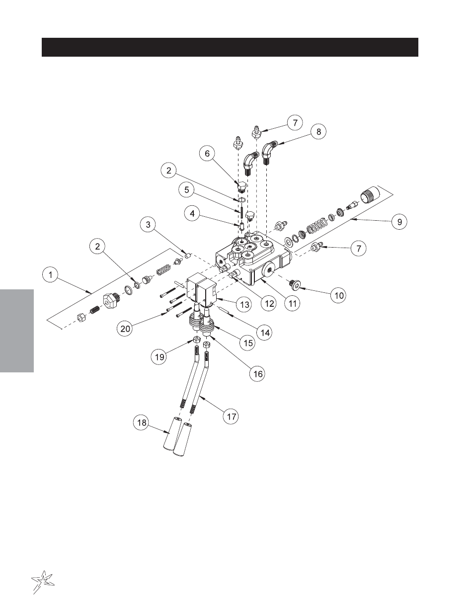 220 2-bank hydraulic valve drawing | Smithco Super Star 42-00x (sn 4602 – 4660/12588 – 12627) Parts & Service Manual User Manual | Page 44 / 128
