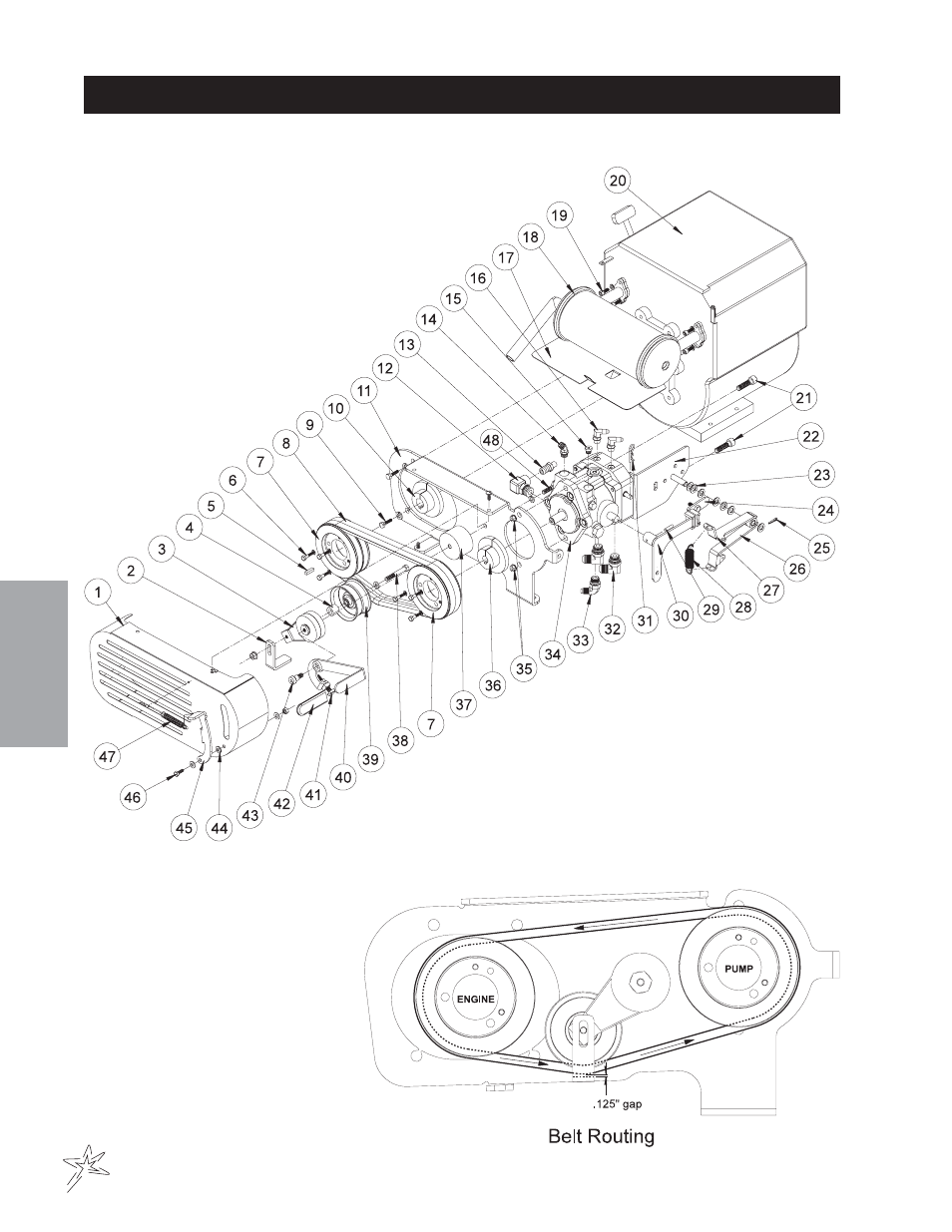 Pump and engine drawing | Smithco Super Star 42-00x (sn 4841 – 4984/12712 – 12799) Parts & Service Manual User Manual | Page 34 / 136