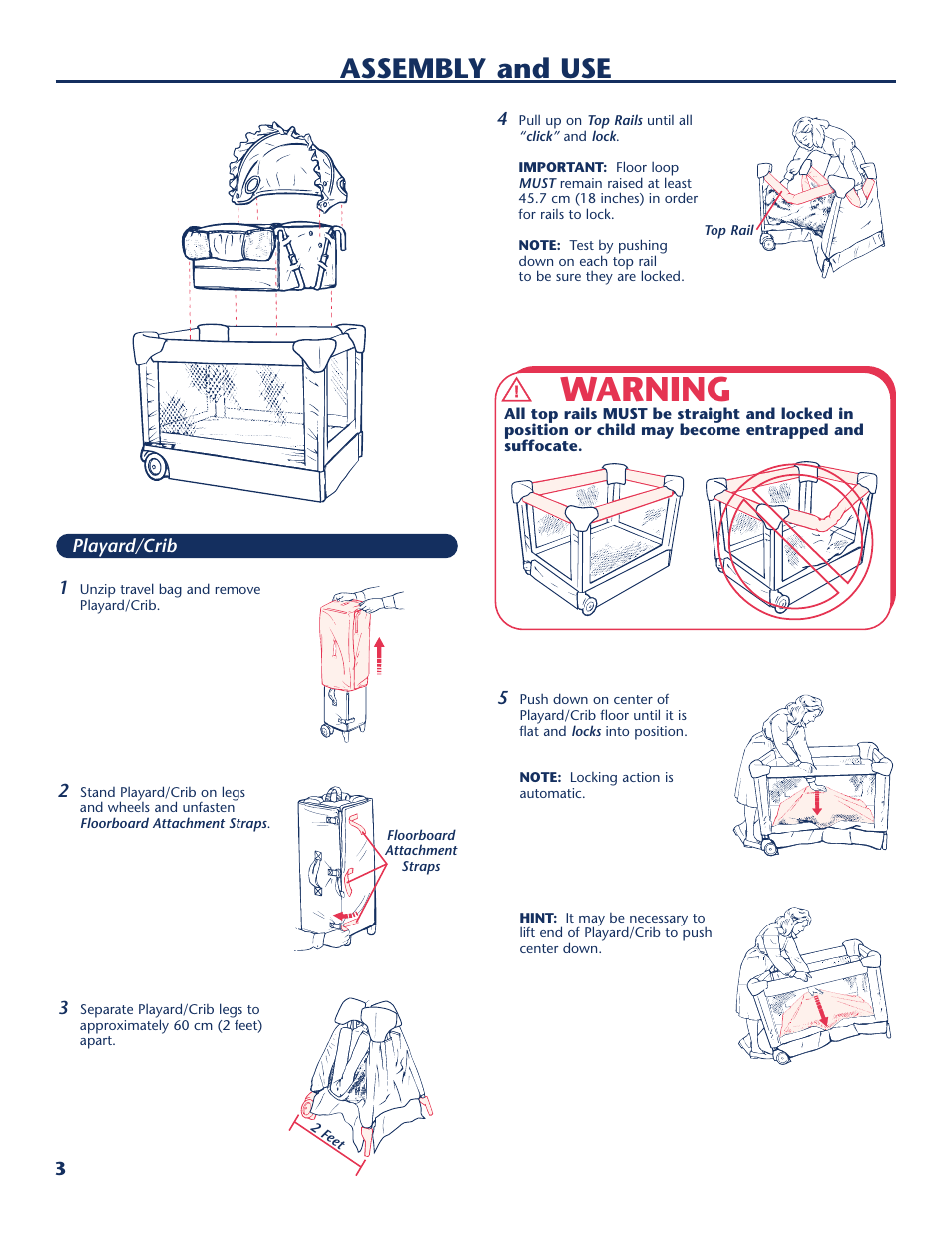 Warning, Assembly and use | Century PM-1873AA User Manual | Page 4 / 12