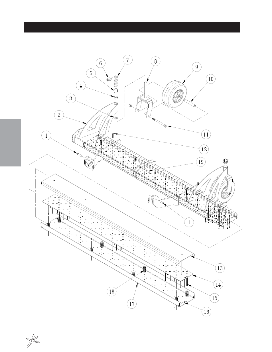 011 nail scarifier with castor wheels drawing | Smithco Super Star 42-000-E (sn 6289 – 6378) Parts & Service Manual User Manual | Page 107 / 167