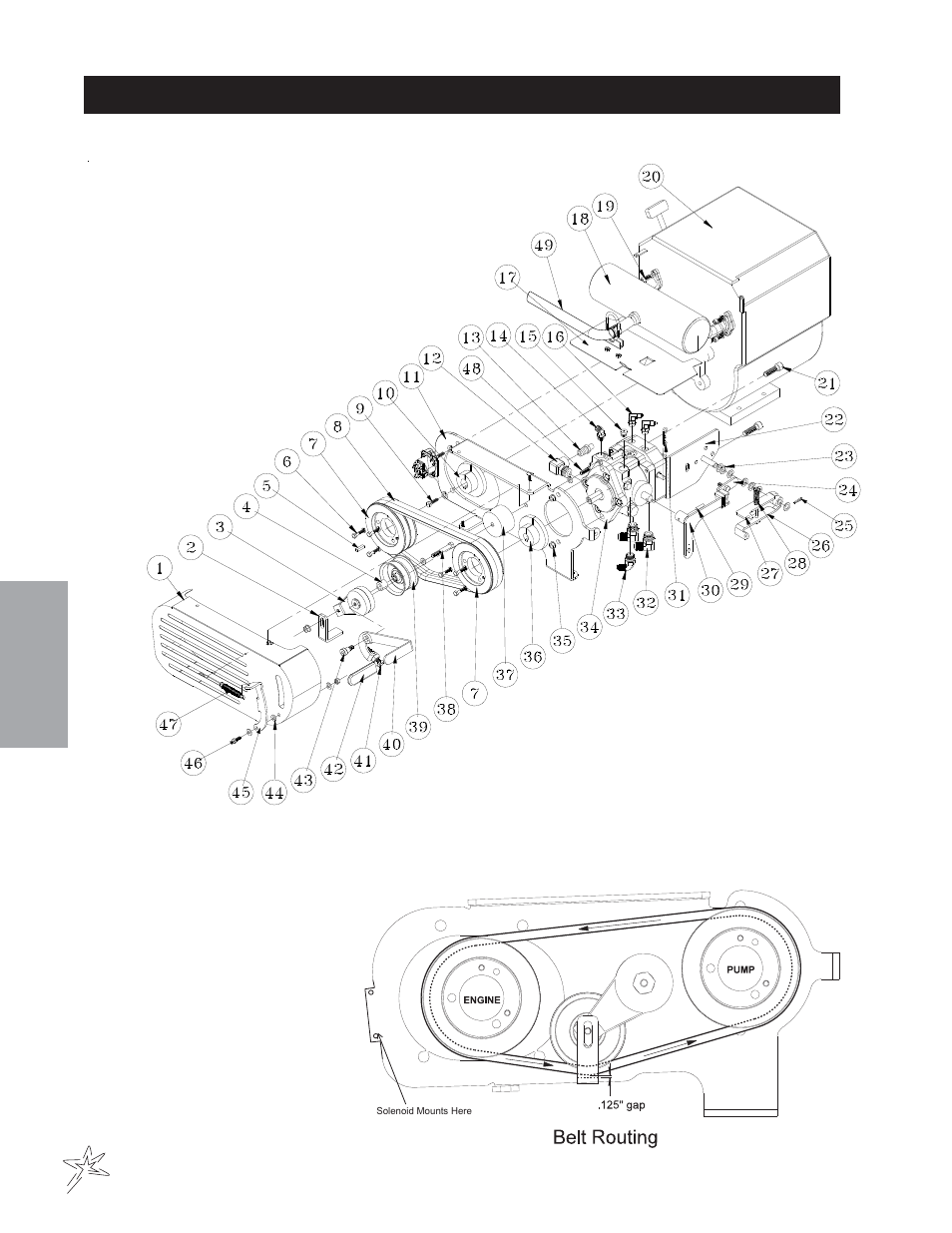 Pump and engine drawing | Smithco Super Star 42-000-E (sn 6289 – 6378) Parts & Service Manual User Manual | Page 28 / 167