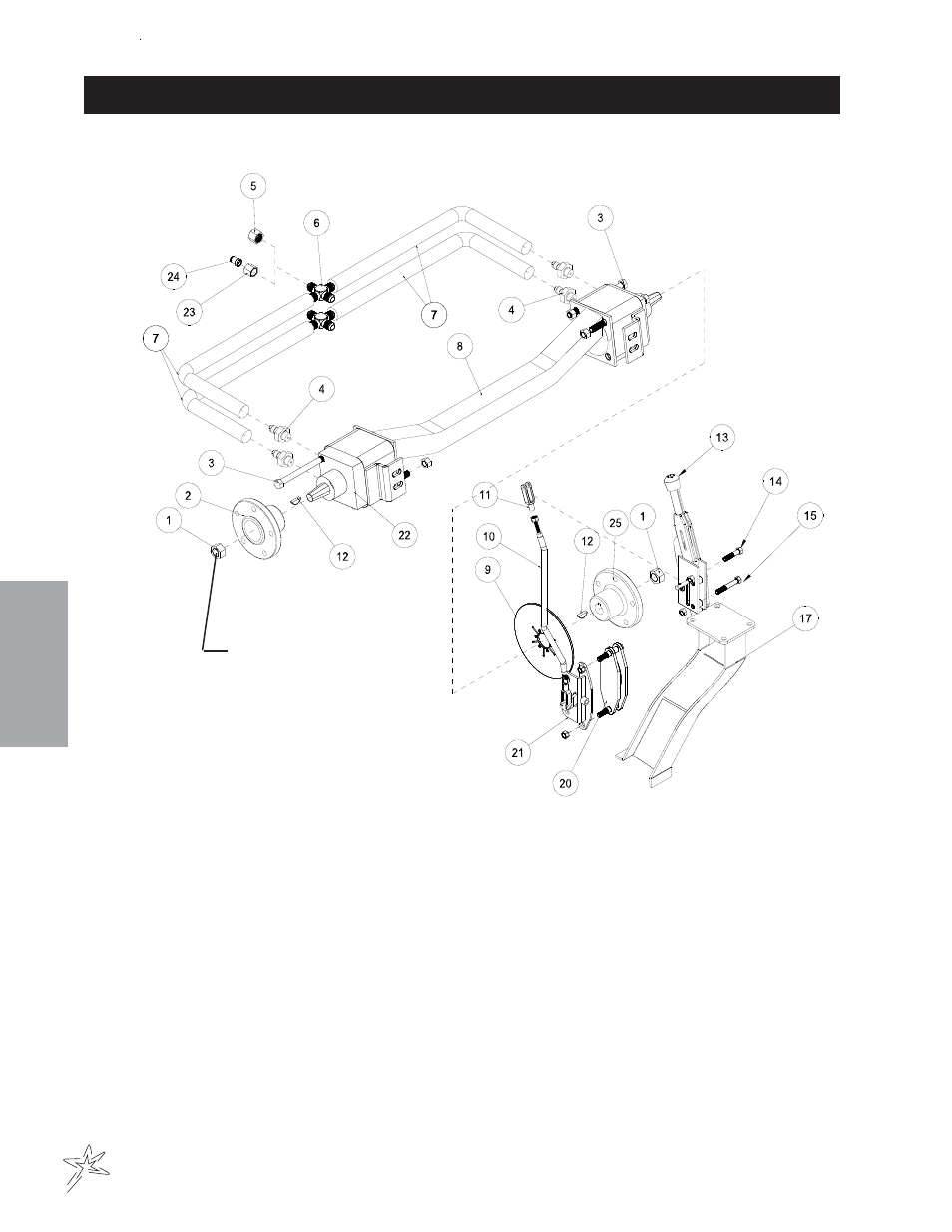 Rear axle drawing | Smithco Super Star 42-000-E (sn 6289 – 6378) Parts & Service Manual User Manual | Page 34 / 167