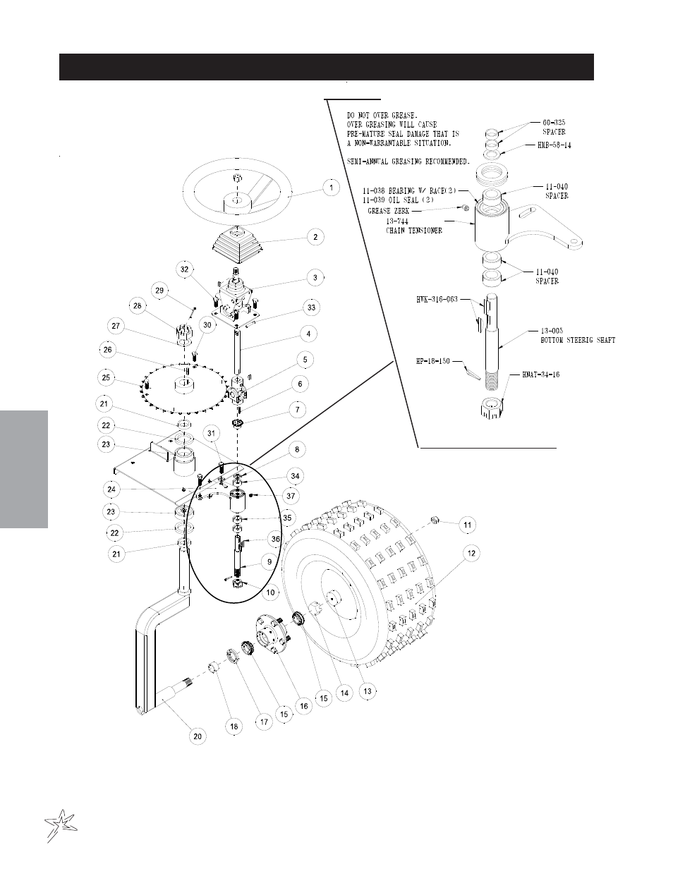 2 wheel drive front fork drawing | Smithco Super Star 42-00x (sn 6310 – 6378/13820 – 13854) Parts & Service Manual User Manual | Page 24 / 172