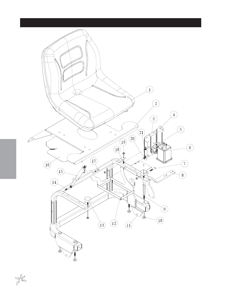 Seat panel drawing | Smithco Super Star 42-000-F (sn 6390 -Current) Parts & Service Manual User Manual | Page 26 / 166