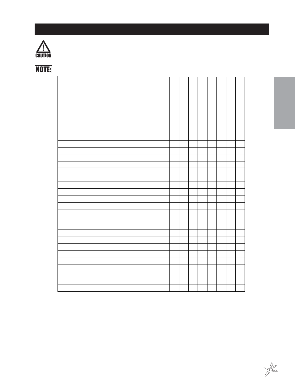 Service chart | Smithco Super Star X-Treme Gas 43-000-x (sn 43001 – 43056) Parts & Service Manual User Manual | Page 9 / 112