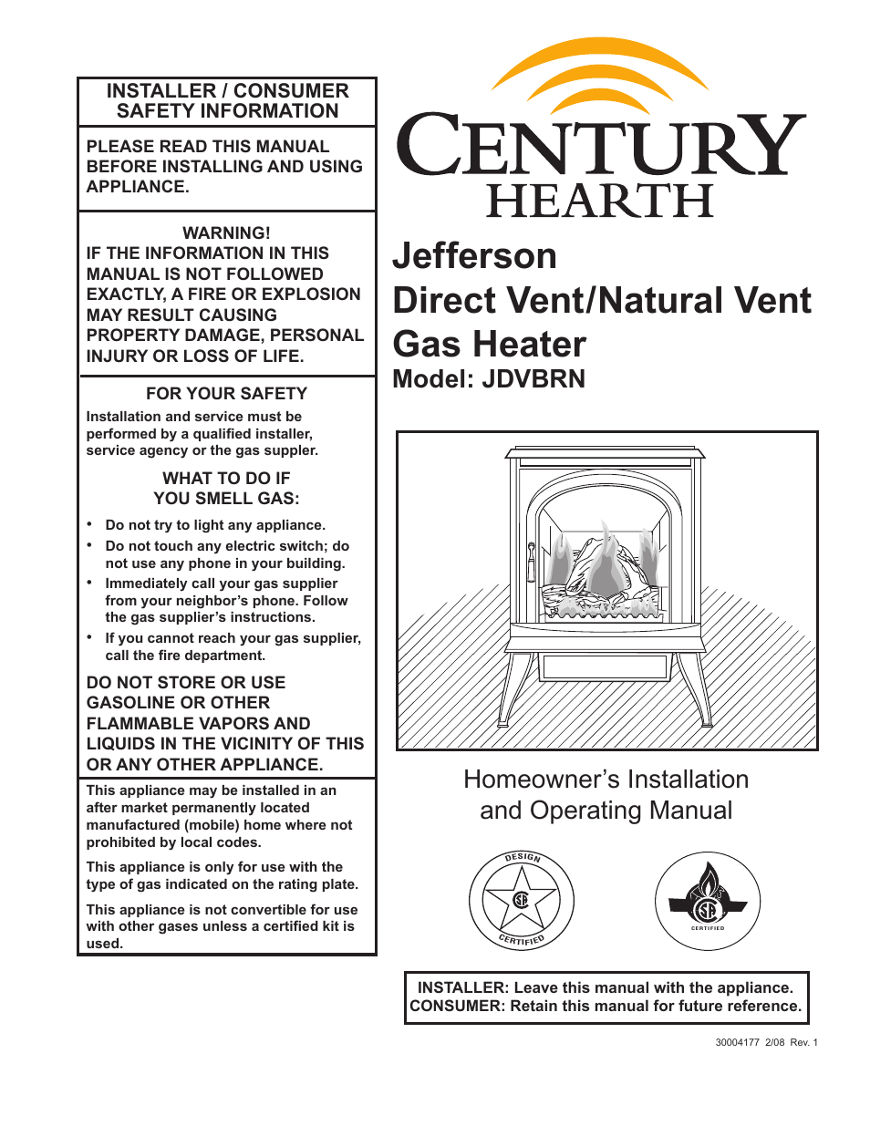 Century Jefferson User Manual | 40 pages