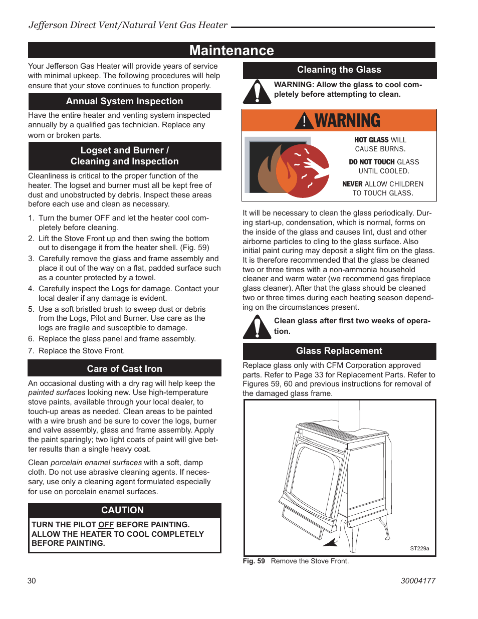 Maintenance | Century Jefferson User Manual | Page 30 / 40